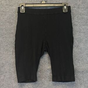 ROSETTA GETTY Bike Shorts Women's Small Black Pull On Stretch Mid-Rise Slim Fit